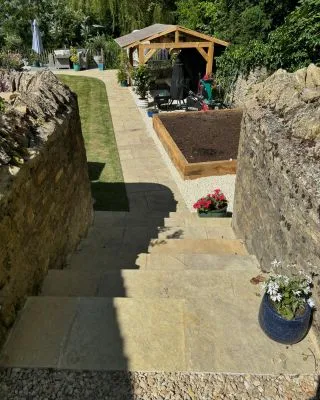 Such a beautiful garden we completed last week. 😊

Our clients said ‘ Fantastic company, prompt, tidy, polite and excellent quality of work. Definitely a 5 star outfit. Really helped bring our garden back to life and they really helped by providing some great design input too. True craftsmanship and very very happy.‘

🌱Laid Fossil Mint sandstone slabs to the walkway, and the top level outside the kitchen.

🌱Installed Oak sleepers to the beds, 2 sleepers high. 

🌱Built new risers using Cotswold stone and Laid Fossil mint sandstone to the steps. 

🌱Built a raised bed using Oak sleepers at the bottom of the steps, and filled with a topsoil/compost mix. 

🌱Installed 8 Privacy trellis panels starting at the top of the wall. 

🌱Laid red brick in a herringbone pattern at the bottom of the raised terrace, ready for a greenhouse.

@_londonstone 

@minsterpaving 

#landscaping #landscape #landscapedesign #garden #gardening #lawncare #construction #gardendesign #nature #landscapephotography #landscaper #design #outdoorliving #plants #lawn #architecture #grass #backyard #lawnmaintenance #flowers #patio #landscapearchitecture #photography #gardens #hardscape #landscapers #lawnservice #mowing #pavers #lawncarelife